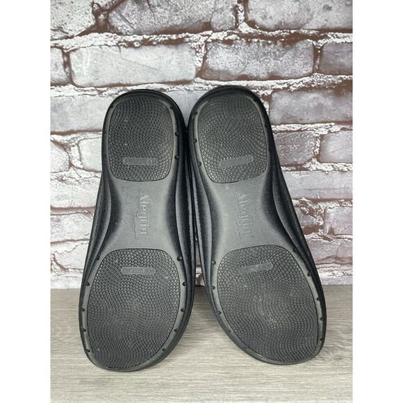 Alegria Oz Black Wave Leather Slip On Wedge Clogs Shoes Men Sz 47EU/13.5M US - Picture 16 of 16